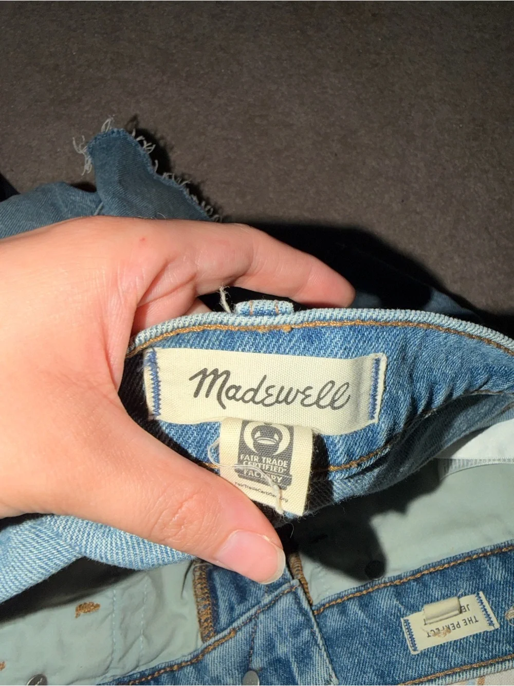 Madewell Distressed Mid-Blue High-Rise Denim Shorts